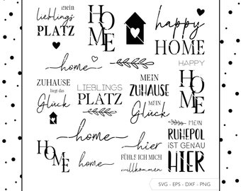 Plotter files SVG Eps DXF PNG | Home Home Lettering Sayings Clipart Plotter File German Vinyl Laser Cut Plotter Digital Download v1