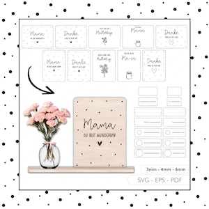 Laserdatei Muttertag SVG EPS PDF Karten Mama Geschenkkarte Muttertagsschild Laser Cut Digitaler Download 218