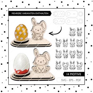 Laserbestand Pasen SVG eierhouder souvenir Paastafeldecoratie chocolade ei gastcadeau laserbestand 917