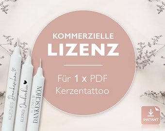 Kommerzielle Lizenz 1 x PDF Kerzentattoos | Gewerbelizenz | Gewerbliche Lizenz Kerzensticker | BESTELLVORGANG BEACHTEN