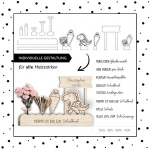 Regalo di denaro file laser ritorno a scuola SVG EPS DXF porta soldi bambino in età scolare dinosauro carta regalo iscrizione alla scuola Taglio laser Download digitale v293