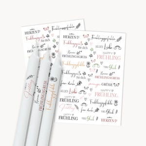 Spring Candle Tattoos | PDF Template for Waterslide Decal Candles | Spring Taper Candles | Candle Decorating | Printable