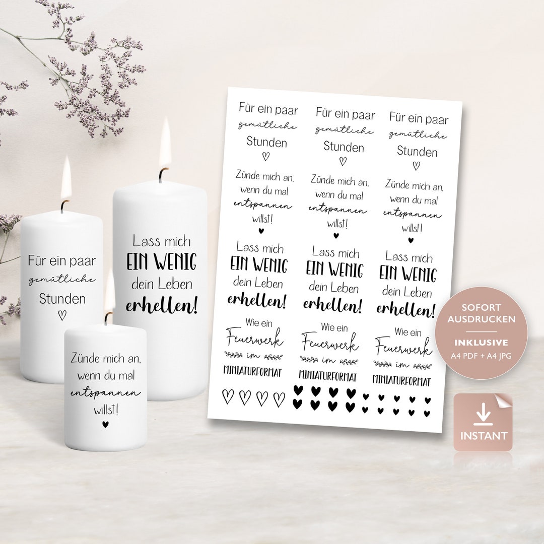 Kerzentattoos Lustige Sprüche Schriftzug PDF Kerzen