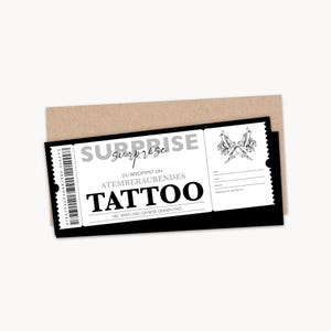 Voucher personalizado para tatuagem, download em PDF, voucher para tatuagem, cartão voucher, vouchers editáveis para imprimir e preencher v2
