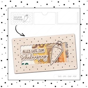 Arquivo a laser De volta às aulas, dinheiro, presente, cone escolar, SVG, EPS, DXF, matrícula, cartão de presente, envelope, corte a laser, download v396