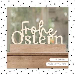 Laserdatei Ostern Schriftzug Frohe Ostern SVG EPS PDF Klötzchen Ostern Laser Cut Digitaler Download 856