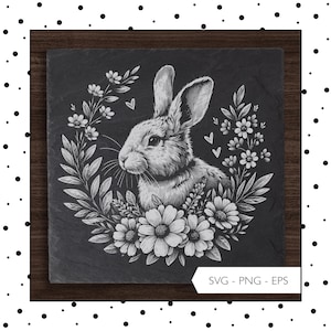 Lasergravur Ostern Hase SVG EPS PNG Laserdatei Ostern Geschenk Schild Schiefer Acryl Glas Laser Gravur Datei Digitaler Download 829