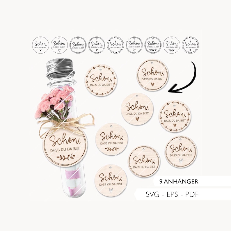 Laser file party favor gift tag SVG "Nice to see you" tag laser file laser cut file 766 image 1