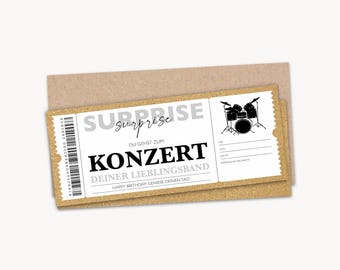 Personalized Voucher Concert Ticket PDF Download Concert Voucher Voucher Card Editable Vouchers To Print To Fill Out
