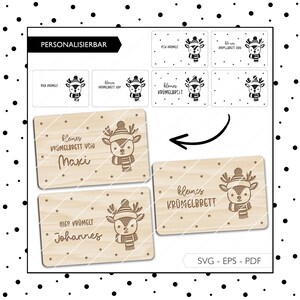 Laserdatei Frühstücksbrettchen Weihnachten Rentier SVG Frühstücksbrett Rentier Brett Wichtelgeschenk Laser Cut Datei 765
