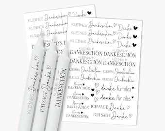 Thank you candle tattoos | PDF template for candles | Waterslide candle decal | Thank you candle tattoo for taper candles | Decorating candles | Printable