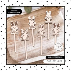Laserdatei Dekostecker Ostern SVG Osterhase Blumenstecker Hase Laser Cut Digitaler Download 981