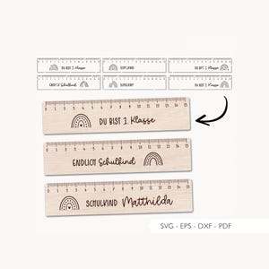 Laser file ruler school cone school enrollment SVG EPS DXF schoolchild gift back to school rainbow laser cut digital download 342