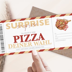 Personalized Voucher Pizza Ticket PDF Download Restaurant Dinner Editable Vouchers To Print And Fill Out image 4