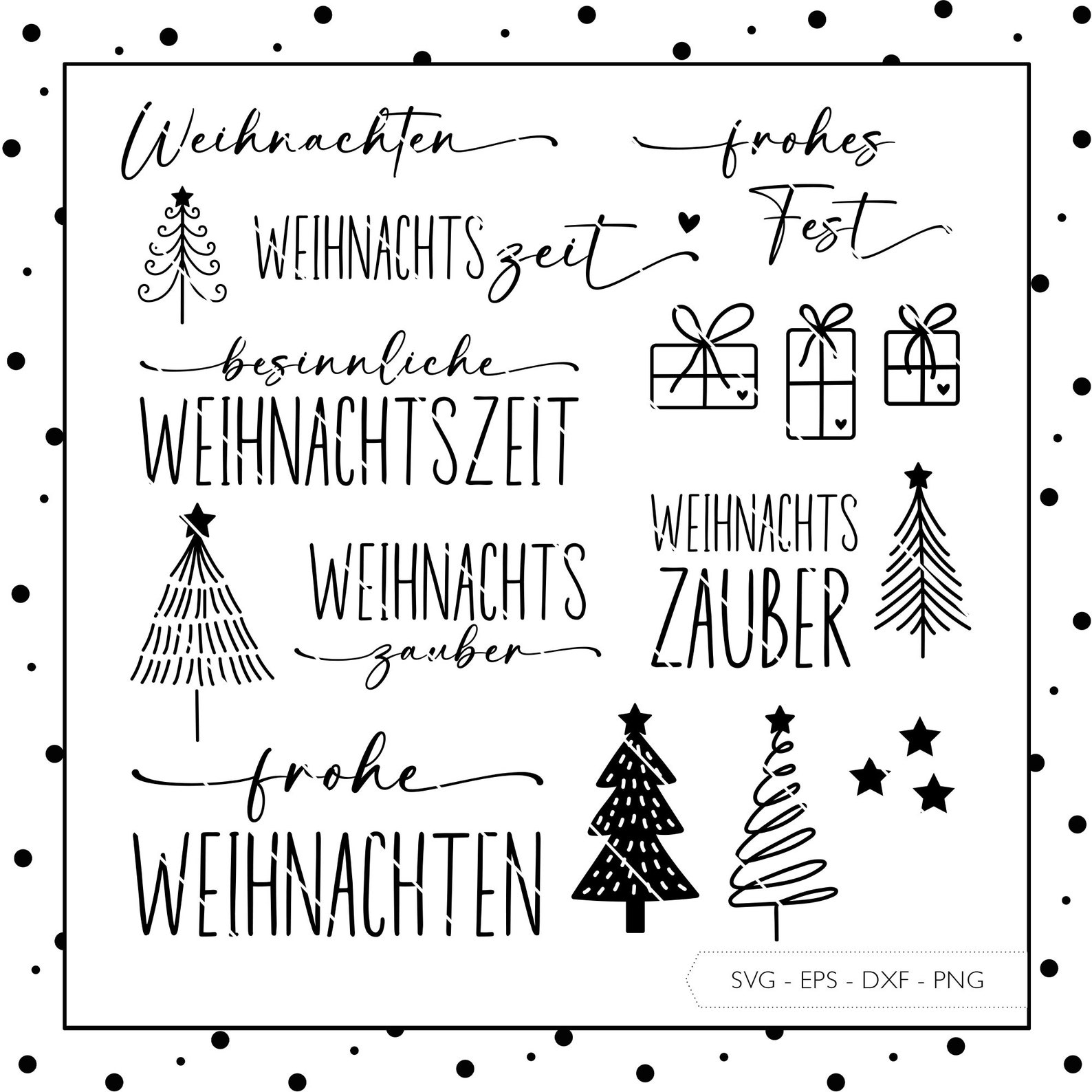 Plotter File Merry Christmas SVG Eps DXF PNG Vector Plotter Files ...