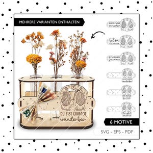Laserdatei Beste Freundin SVG Blumenhalter Geldgeschenk Geburtstag Geschenkidee Reagenzglashalter Laser Cut Inkl. Gewerbelizenz 928