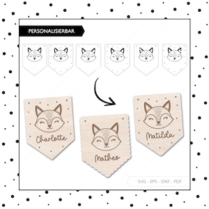 Laserbestand kinderkamer teken deur teken SVG EPS DXF wimpel naam plaat snijden bestand fox plotter bestand Laser Cut Digital Download v324