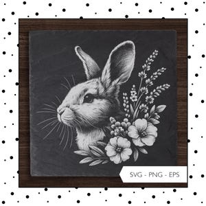 Incisione laser coniglietto di Pasqua SVG EPS PNG File laser Regalo di Pasqua Segno Ardesia vetro acrilico Laser incisione File Download digitale 827