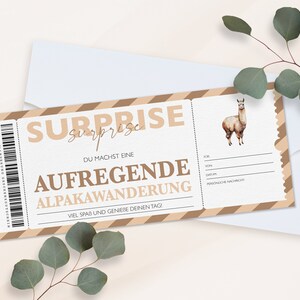 Personalized voucher alpaca hike ticket PDF download alpaca excursion editable vouchers to print out and fill out image 3