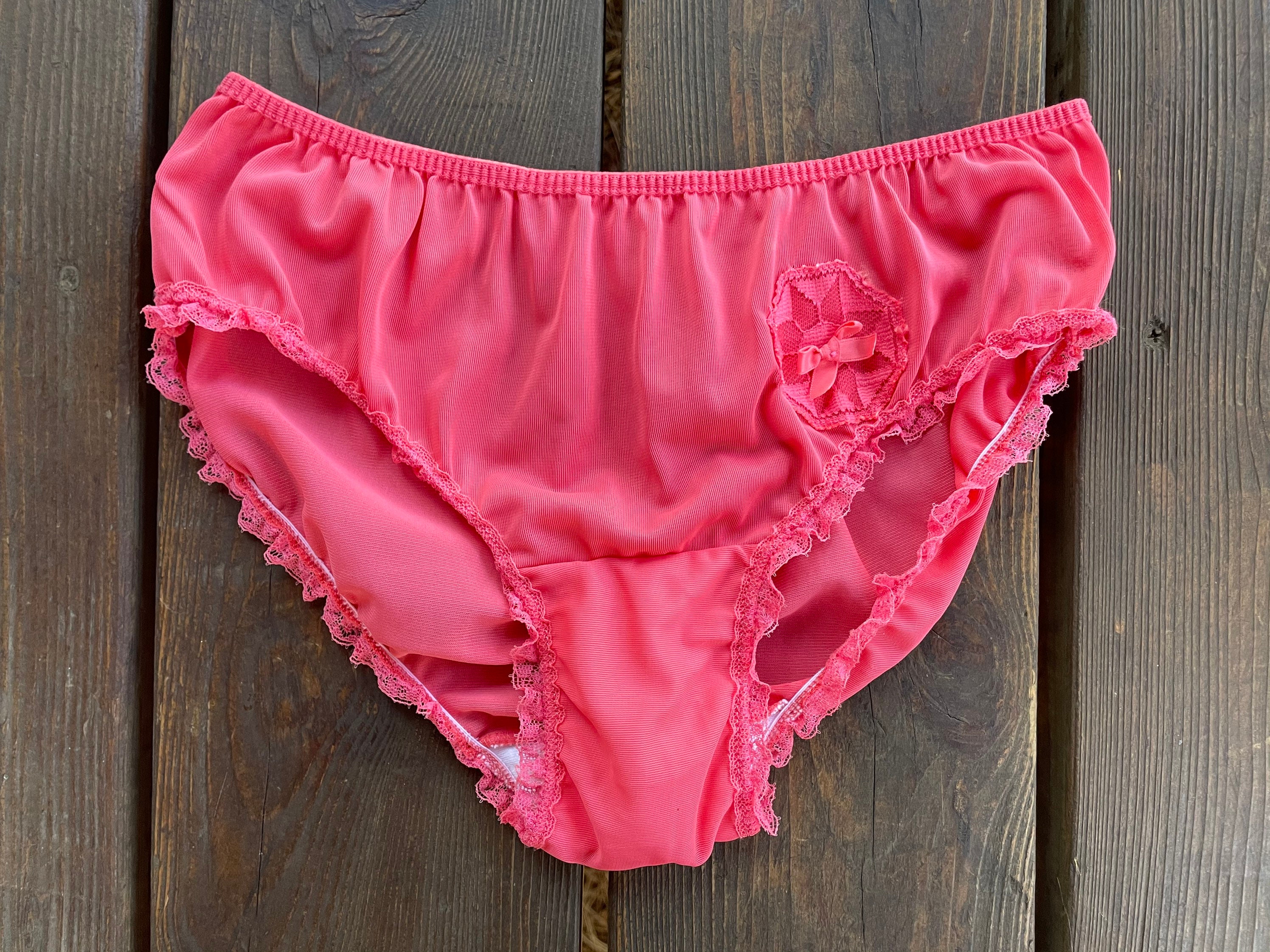 Pink Sheer Lace Petite XS/S Low Rise Panties mit passendem Etsy