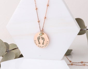 Baby Feet Necklace Etsy