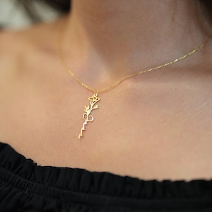 Birth Flower Necklace • Flower Necklace • Name Necklace • Flower Necklace with Name  •