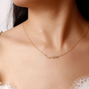 14k Solid Gold Arabic Necklace • حب Necklace • Arabic Name Necklace • Farsi Necklace • Urdu Necklace •
