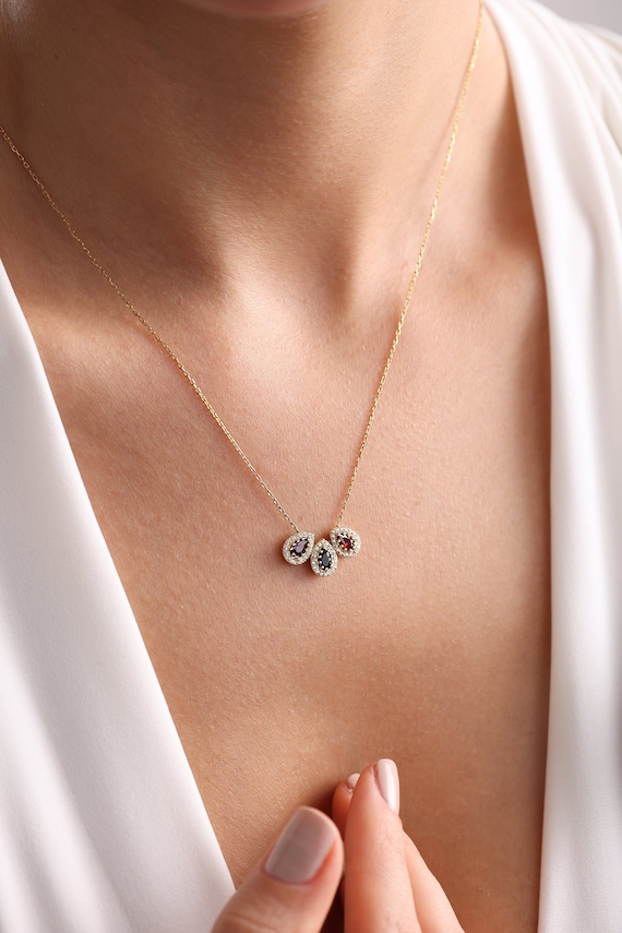 LOLA CLORIS 18K Rose Gold Heart Necklace, Birthstone Necklace India | Ubuy
