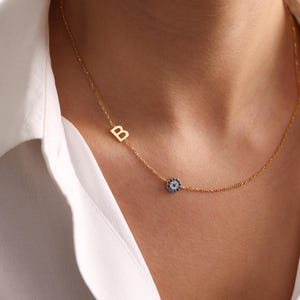 Initial Necklace • Sideways Initial Necklace • Silver Initial Necklace • Letter Necklace •