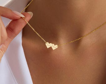 Custom Engraved Necklace • Heart Name Necklace • Family Name Necklace  •