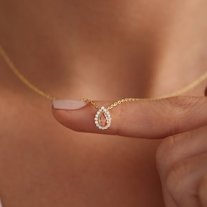 Citrine Necklace • November Birthstone Necklace • Tear Drop Necklace •