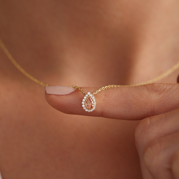 Citrine Necklace • November Birthstone Necklace • Tear Drop Necklace • Valentines Day Gift For Her • Mothers Day Gifts