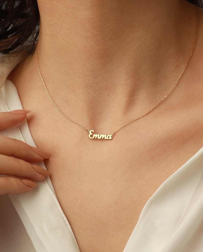 Name Necklace • Name Plate Necklace • Name and Birth Stone Necklace • Gift for Her