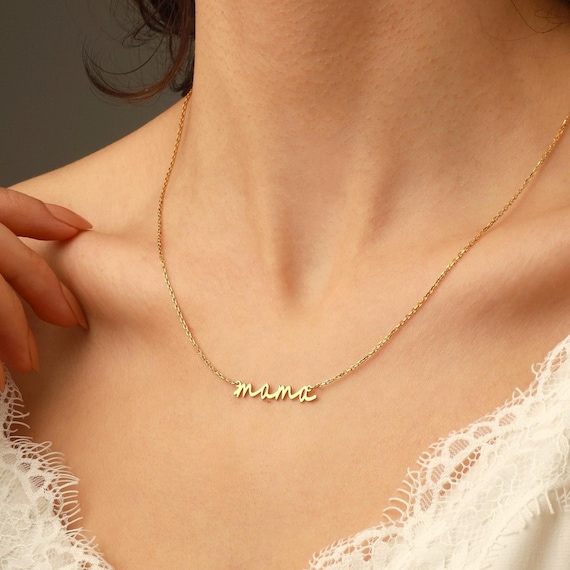925 Soldi Sterling Silver Mama Necklace - Push Present - Expecting Mom Gift