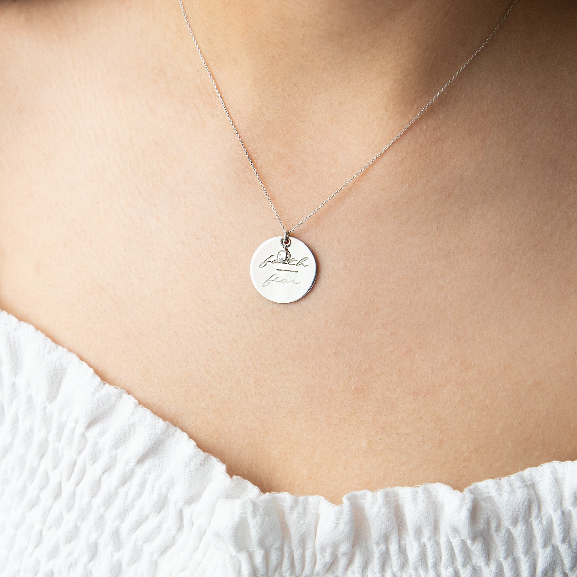 Faith Over Fear Necklace Faith Jewellery Religious Jewelry Etsy