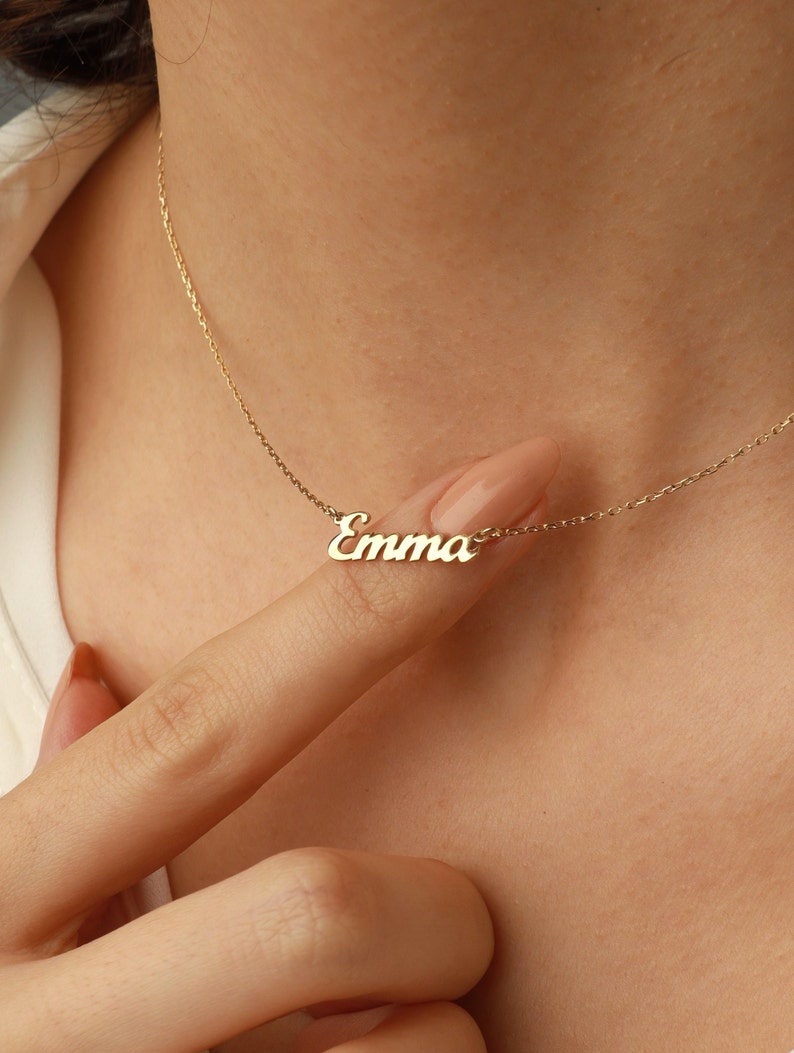 Name Necklace • Name Plate Necklace • Name and Birth Stone Necklace • Gift for Her