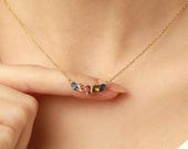 Birthstone Necklace for Mom • Family Birthstone Necklace • Sentimental Mothers Necklace  •