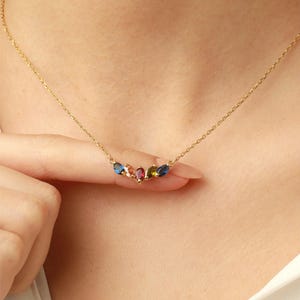 Family Birthstone Necklace • Birthstone Necklace • Birthstone Necklace for Mom  •
