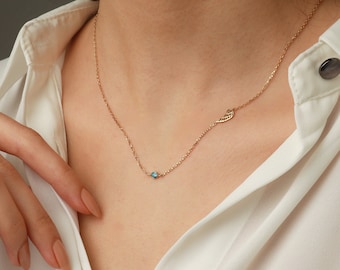 Sterling Silver Memorial Necklace with Birthstone • Loss Necklace
