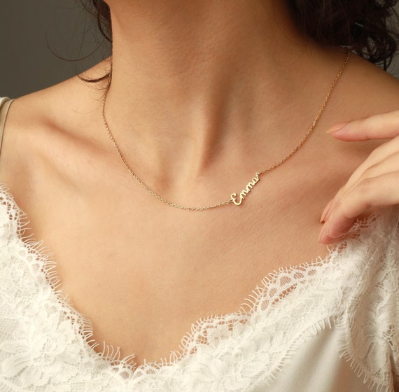 Dainty Name Necklace • Custom Name Necklace • 14k Gold Name Necklace • Christmas Necklace •