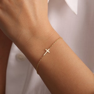 Cross Bracelet • Sterling Silver Cross Bracelet • Dainty Cross Bracelet • Cross Jewelry • First Communion