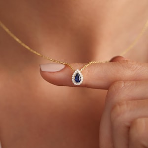 Sterling Silver Teardrop Birthstone Necklace: Handmade Keepsake