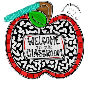 Door hanger template, teacher door hanger template, classroom door hanger template, back to school door hanger template, digital template