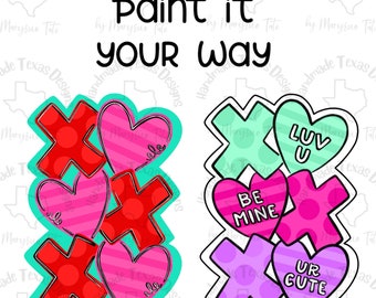 Door hanger template, Valentine's door hanger template, conversation heart door hanger template, winter digital template, digital template