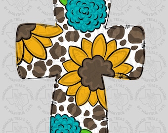 Door hanger template, sunflower cross door hanger template, cross door hanger template, spring door hanger template, digital template