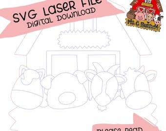 SVG laser cut file, Door hanger svg, teacher door hanger svg, farm animal svg, classroom teacher laser cut file