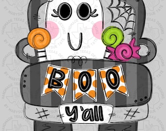 Door hanger template, Halloween truck door hanger template, ghost truck door hanger template, fall door hanger template, digital template
