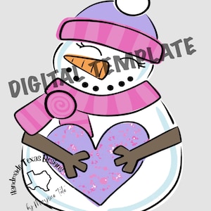 Door hanger template, snowman door hanger template, winter door hanger template, valentines day door hanger template, digital template
