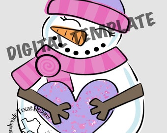 Door hanger template, snowman door hanger template, winter door hanger template, valentines day door hanger template, digital template