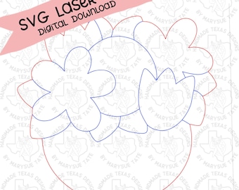 SVG laser cut file, Door hanger svg, spring flowers door hanger svg, flower svg, Spring laser cut file